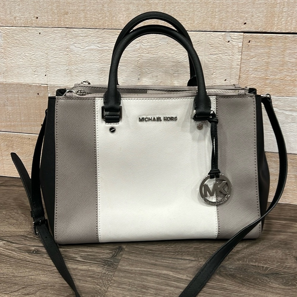 Michael Kors Black/White/Grey Satchel